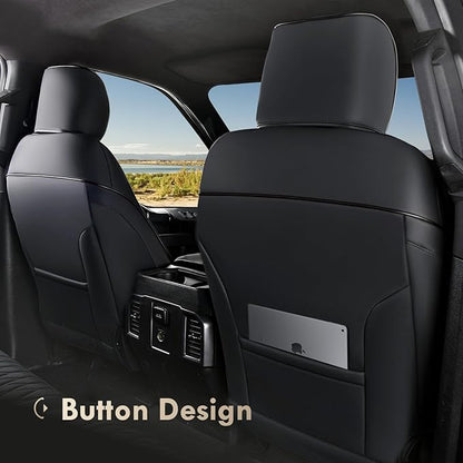 Coverado Leather Seat Covers Full Set Fit for Ford F150 F250 F350 F450, Waterproof Ford F150 Truck Seat Covers Fit for 2015-2026 F150 and 2017-2026 F250 F350 F450 (Black) - Image 5