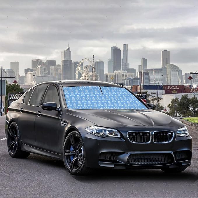 Socira Clean Funny My Balls Car Windshield Sunshade Umbrella Car Foldable Umbrella Sunshade for Front Window UV Reflector Auto Windshield Umbrella Sun Shades Cover for Most Vehicles 57'' X 30'' - Image 4
