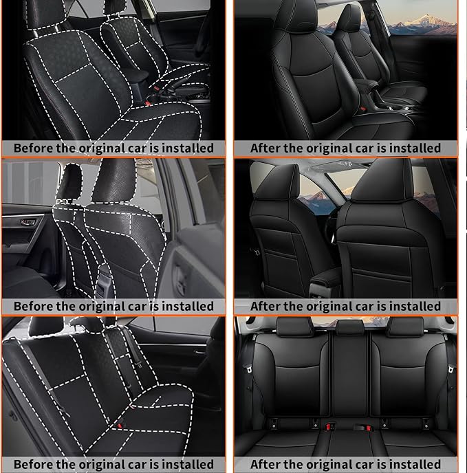 Custom Fit Seat Covers for Toyota Corolla 2020-2026 SE/XSE/FX | Black Full Set, Premium Faux Leather, Waterproof, Airbag Compatible, Easy to Clean, Factory-Style Fit, Interior upgrades - Image 5