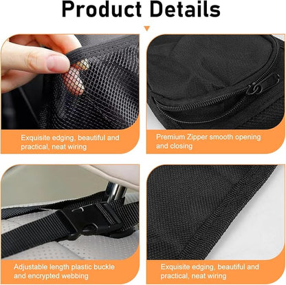 Car Seat Storage Hanging Bag, Multi-Pocket Seat Side Organizer with Mesh Pocket, Multifunctional Storage Pouch for Phone Wallet Glasses Drink, Universal Car Holder for Sedans SUVs Trucks - Image 3