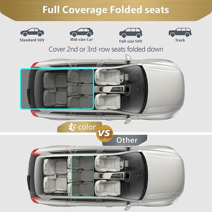 F-color SUV Cargo Liner for Dogs - Trunk Cover with Bumper Flap Protector | Water Resistant Pet Cargo Cover with Non-Slip Mat, Dog Car Seat Cover Prevents Scratches Pet Hair Mud Dirt for Midsize SUVs - Image 7