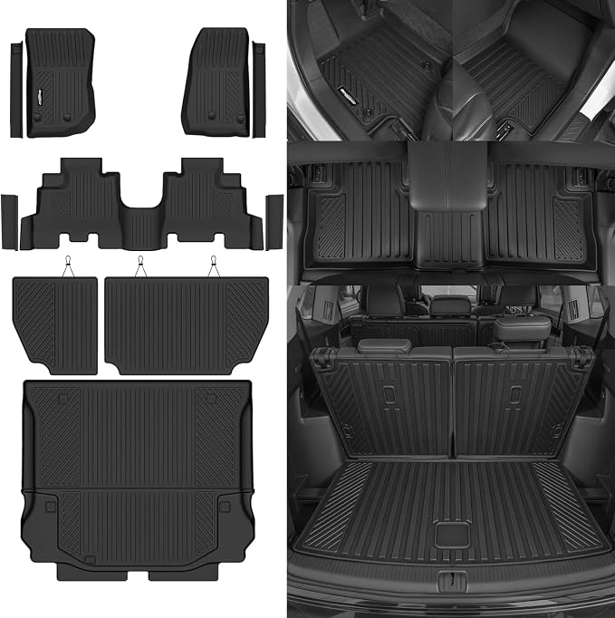 Floor Mats for 2014-2017 Jeep Wrangler JK 4-Door Accessories | (Not for JL or 4XE or 2 Door) Trunk Mat & Backrest Mats & Door Sill Guard All Weather TPE Interior Floor Liners - Image 8