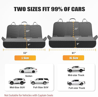 Dog Car Seat Cover for Back Seat, 60/40 Split with Armrest Access | 60" Wide • Water-Resistant Oxford • Non-Slip Backing • Black • Full-Size SUVs & Pickups - Image 3