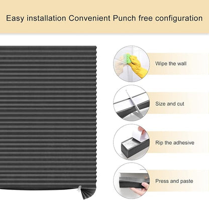 Window Blinds Cordless Blackout No Drill Cut to Size Clip On Stick On Self Adhesive Temporary Blinds Pleated Paper Blinds for Windows Doors Shades for Home Nursery Bedroom Kitchen Bathroom | Non-Woven, Blackout, Easy Install, Self Adhesive, Pleated Win... - Image 3