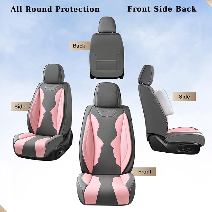 Coverado Car Seat Covers, Front Covers for Cars, Car Seat Cover Front Seats, Automotive Seat Cover, Waterproof, Leather Car Seat Cushion, Universal Interior Seat Protectors for Most Cars - Image 7