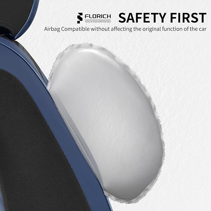 FLORICH Leather Front Car Seat Covers Waterproof Durable Front Seat Protector for Cars Luxury Breathable Vehicle Seat Cover Interior Decoration Universal Fit for Most Car Truck SUV, Blue&Black - Image 6