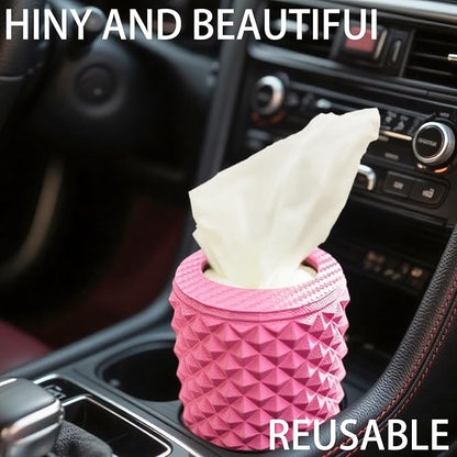 Car Cup Holder Tissue Box Holder – Auto Interior Accessories for Men & Women，Car Accessories Organizer with Premium Tissues with 1 Pack Tissues, Universal Fit for Most Vehicles (Pink1) - Image 2