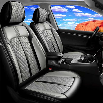 Fit Venue Seat Covers Custom Fit for Hyundai Venue 2020-2026, Full Set | Premium Leather Full Coverage Protectors, Waterproof, Breathable, Scratch Resistant, Easy Wipe, Airbag Compatible, Black+Gray by FiveFox