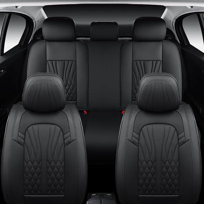 MINGBRON Leather Seat Covers,Car Seat Protector Waterproof,Seat Covers Full Set, Car Seat Protectors 5 Seats,Automotive Seat Covers Fit for Most Cars Black - Image 6