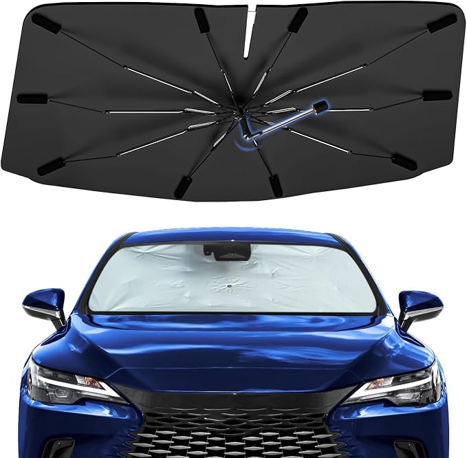 Windshield Sun Shade Umbrella for Lexus RX 2023-2026 Front Window | Foldable Car Sunshade, 360 Rotation Automotive Interior UV Protection for Outdoor Parking, Keep Car Cool by Bocvam