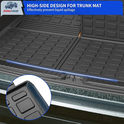 Rongtaod Trunk Mat with Backrest Mat for 2022-2026 Nissan Pathfinder | Cargo Mat Cargo Liner Trunk Liner TPE All Weather Back Seat Cover Protector 2025 Pathfinder Accessories - Image 5