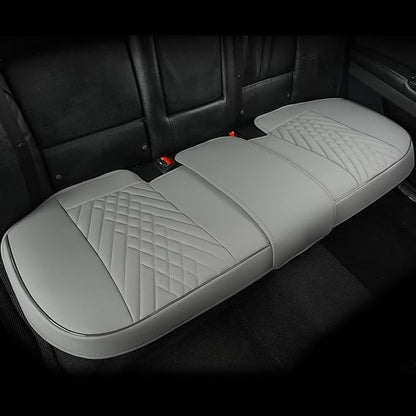 GIANT PANDA Premium PU Leather Rear Car Seat Cover Protector, Luxury Adjustable Anti-Slip Bottom Bench Seat Cover (49~59''),Fits 90% of Vehicles, Back Seat Cover, Grey by GIANTPANDA