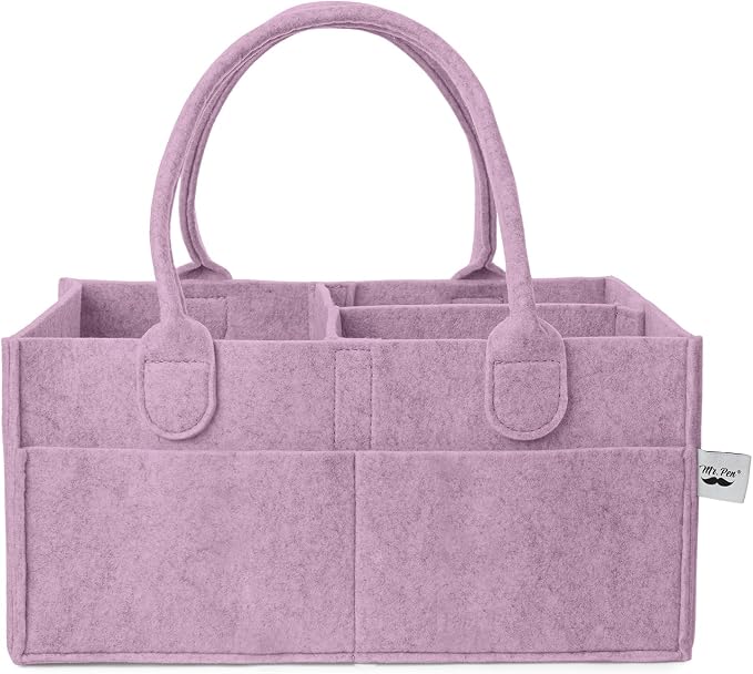Mr. Pen- Baby Diaper Caddy Organizer, Orchid Mist | Nursery Storage Bin and Car Organizer for Diapers and Baby Wipes by MrPen