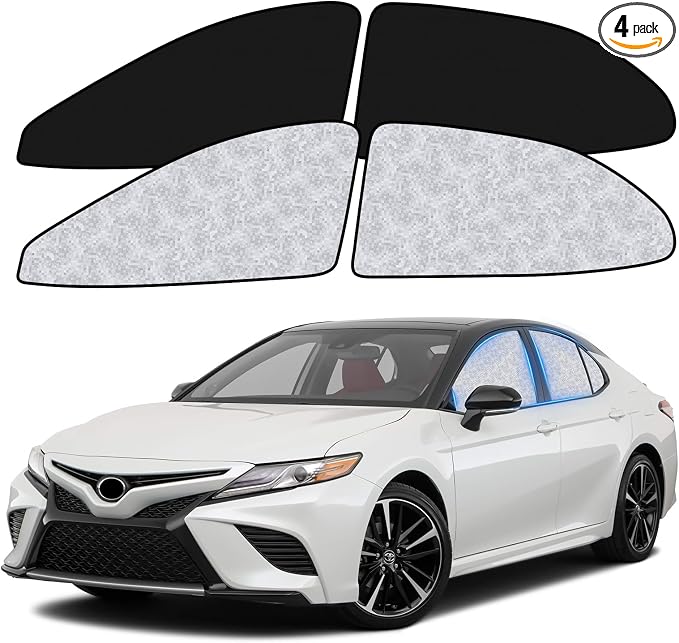 ZATOOTO Car Window Shades for Toyota Camry 2018-2023, Shade for Baby in Car | Heat Reflective, Keep Car Cool, 4 Pack Custom Fit, Ideal for Camping, Naps & Protecting Valuables, Easy Foldable Storage by ZATOOTO