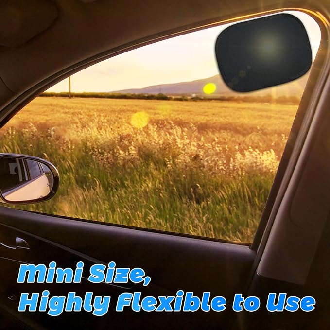 Car Window Shade for Sun Glare, 2 Pack Mini Car Sun Shade Semi-Transparent Cling Side Window Blocker, Mesh Window Shades for Driver/Passenger 9.2"x6.9" Universal Fit - Image 2