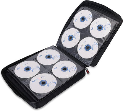 CCidea CD DVD Case Holder, Portable Disc Storage Wallet Binder, Multiple Capacity CD Organizer for Car Home Travel, Anti-Scratch Blu-Ray Game Disc Storage (200-Black) - Image 3