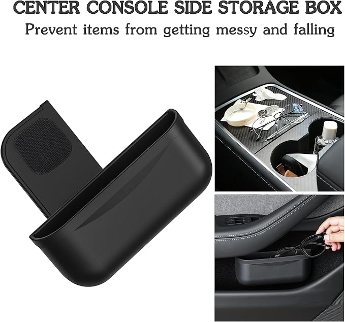 for Tesla Model Y 3 Sunglasses Holder Center Console Organizer Tray Storage Box Key Card Coin Holder Silicone Hook for Flocking Tesla Accessories - Image 4