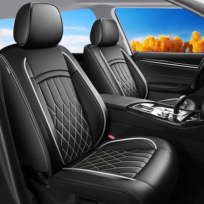 Fit for Camry Seat Covers Compatible with Toyota Camry 2012-2026 Waterproof Breathable Leather Automotive Seat Cushions Protector, Airbag Compatible,Easy to Install,Full Set 5 Seats(Whiteline) by Unknown