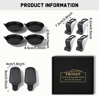 Car Essentials for New Drivers, 10PCS Car Accessories Gift Set Everyday Organizer Kit with Cup Holder Coasters, Sunglass Visor Clips, Headrest Hooks for First Time Teen Driver - Image 2