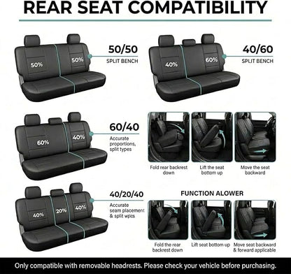 FH Group Car Seat Covers Trendy Elegance Black Full Set Automotive Seat Covers, Airbag and Split Rear Combo Non-Slip Dash Grip Pad Universal Fit Interior Accessories Cars Trucks SUV Car Accessories - Image 5