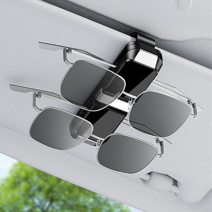 Sunglass Holder for Car Visor Clip Double-Headed, Push-Button Opening Car Sunglass Holder, Visor Sunglasses Holder Clip, Fits Cars, Trucks, SUVs and More (Double-Headed) - Image 3