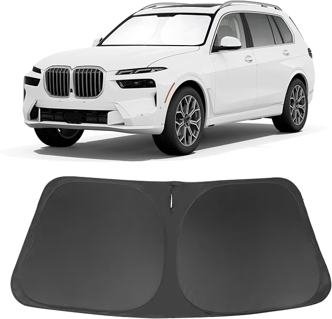 Windshield Sun Shade for 2021-2025 2026 BMW X7 3.0L xDrive40i | Full covered for windshield, Foldable & Durable, Block UV Rays, Reduce Heat, Easy to install, Keep Car Cooler by LHFLIVE