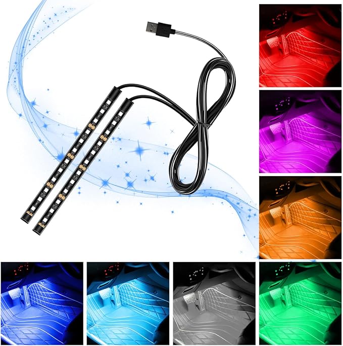 Car LED Strip Light, 12V 24 LED Vehicle Under Dash Neon Ambient Night Decor Lamp with USB Port, Automotive Interior Lighting Accessories, Universal for SUV Truck Sedan (White) - Image 6