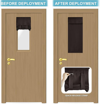 RYB HOME Front Door Window Covering Tie Up Small Sidelight Curtain Blackout | No Drill, Privacy Office Classroom Door Window Shade, Adhesive Rv Travel Curtains Portable Insulated,W12 x L40, Grey, 1 Panel - Image 5