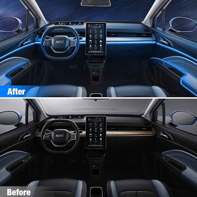 Car Led Strip Lights, 5 in 1 Interior Car Light, Ambient Led Lighting Kit with RGB 16 Million Colors&236 inches Fiber Optic, Neon Light Accessories for Car, Bluetooth APP and Remote Control - Image 4