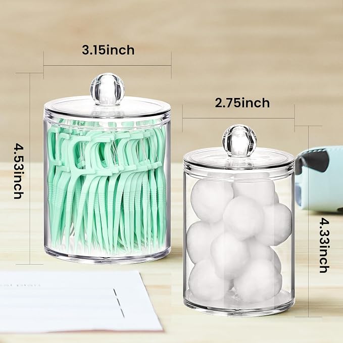 Square Acrylic Tissue Box Cover with 2 Pcs Qtip Holder Dispenser,Sliver | Modern decor,plastic,bathroom vanity storage organizer set,non-slip,Easy to refill,size compatibility for tissue & rolls - Image 6