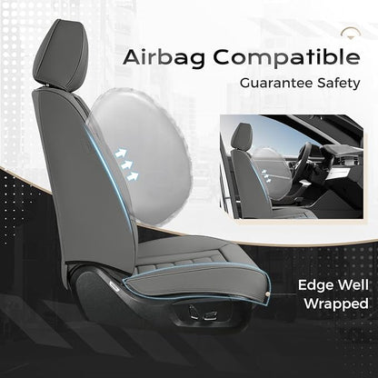 Coverado Car Seat Covers, Front Covers for Cars, Car Seat Cover Front Seats, Automotive Seat Cover, Waterproof, Leather Car Seat Cushion, Universal Interior Covers Seat Protectors for Most Cars - Image 3