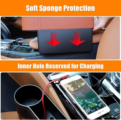 Car Seat Gap Filler Organizer Between Front seat car Organizer and Storage Box, Auto Premium PU Leather Console with Cup Holder, Car Pocket for Interior Essentials (for Driver Side) - Image 4