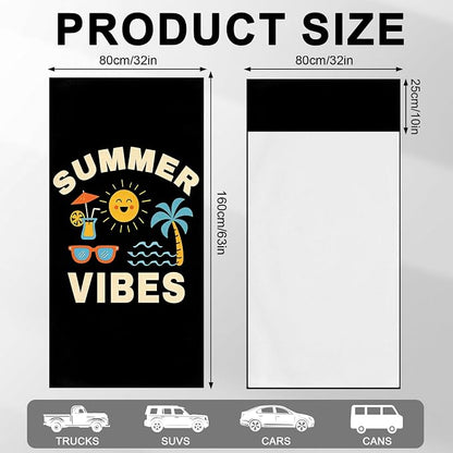 2 Pack Car Towels Seat Cover with Storage Bag, Multifunctional Microfiber Towel for Gym Outdoor Sport Running,Picnic, Beach, Pet Dog Travel,Fits Car SUV Truck (Summer Vibes) - Image 3