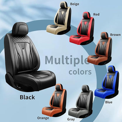Fit Land Cruiser Premium Leather Car Seat Covers for Toyota Land Cruiser 2000-2025 2026 - Waterproof，Breathable，All-Weather Seat Cushion Protecto & Airbag Compatible, 2 Front Seat Beige&Black - Image 7