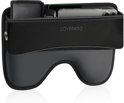 Coverado Universal Car Seat Gap Filler Organizer, Premium Suede Leather Car Seat Side Gap Filler, Seat Gap Storage Box for Suv Truck, Car Interior Accessories, Black-1pc by COVERADOAUTO