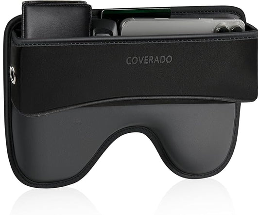 Coverado Universal Car Seat Gap Filler Organizer, Premium Suede Leather Car Seat Side Gap Filler, Seat Gap Storage Box for Suv Truck, Car Interior Accessories, Black-1pc by COVERADOAUTO