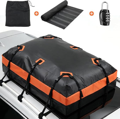 DUMOS Car Roof Bag Cargo Carrier Waterproof 20 Cubic Feet for All Vehicles | Rooftop Bag with Anti-Slip Mat, Combination Luggage Lock, Reinforced Straps & Door Hooks, Fit Vehicles with/without Roof Rack - Image 8