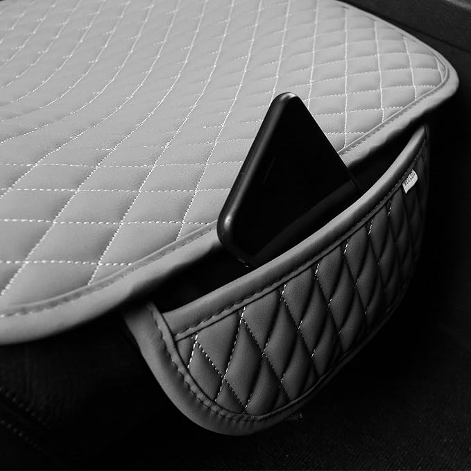 West Llama Pu Leather Car Seat Bottom Covers Protectors Include 1 Rear Bench Seat Cover Universal Fit 90% Vehicles,Gray - Image 5