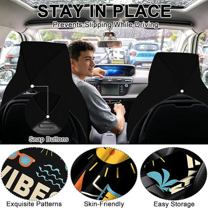 2 Pack Car Towels Seat Cover with Storage Bag, Multifunctional Microfiber Towel for Gym Outdoor Sport Running,Picnic, Beach, Pet Dog Travel,Fits Car SUV Truck (Summer Vibes) - Image 4