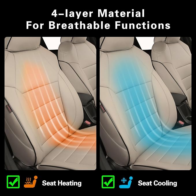 EKR Rav4 Seat Covers Custom Fit for Toyota Rav4 XLE,Platinum,Limited 2013-2018 & SE 2016-2018, Leather Car Seat Cover Full Set for SUV,Faux Leather(Beige) - Image 6