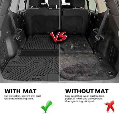 LASFIT Cargo Mats for Nissan Pathfinder 2013-2020/QX60 2014-2021/JX35 2013 | All Weather TPE Custom Fit Cargo Trunk Mat & Backrest Mats Accessories, Black - Image 4