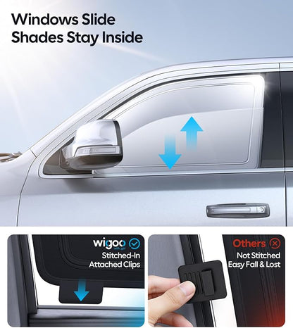Wigoo 2026 6PC Full Set Window Sunshade for Dodge Ram 2500 3500 2010-2026 | 7-Layer Cooler & Blacker, Ice-Crystal Tech, Full Set Shades With Windshield for Sun Block, Camping Accessories - Image 6