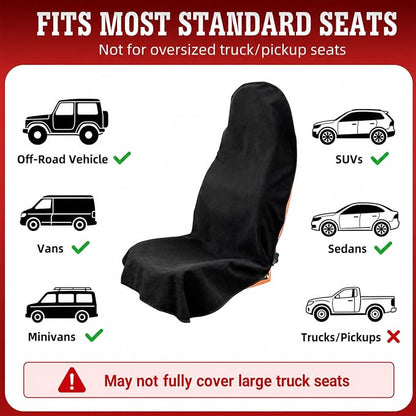 Car Seat Cover Towel GRS Certified Recycled, Waterproof & Washable, Non-Slip Universal Fit for Cars SUVs, Sweat Protection for Gym, Kids, Pets & Travel (Black, 2 Pack) - Image 7