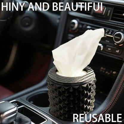Car Cup Holder Tissue Box Holder – Auto Interior Accessories for Men & Women，Car Accessories Organizer with Premium Tissues with 1 Pack Tissues, Universal Fit for Most Vehicles (Olive Green) - Image 3