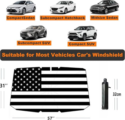 Windshield Sun Shade Umbrella for Car Front Window Sun Visor for Windshield Car Summer Accessories Protect Interior from UV Rays & Heat for Sedan, Compact SUV, Hatchbacks 57"*31" - Image 3