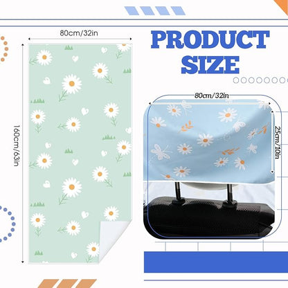 Hahafelt 1 Pack Car Seat Towel Cover with Storage Bag, Daisy Style | 63 x 32 in Car Towel Seat Cover Non Slip Waterproof, Gym Workout Swimming Running, Machine Washable Sweat Absorbent Protector - Image 2