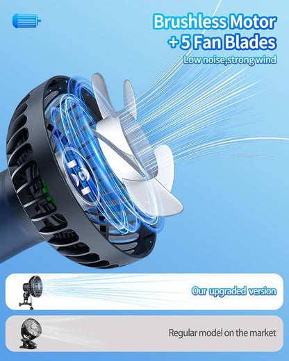 Car Fan, Portable Cooling Fan with Adjustable 3 Speed Wind and 5 RGB Light, Rotatable 360° Automatic Oscillating,Quiet operation, USB Powered, Air Circulation for Vehicle, Van, Truck, SUV - Image 5