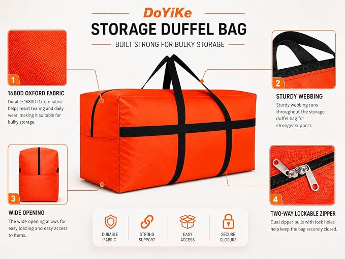 DoYiKe Large Storage Duffle Bag, Duffel Bag for Travel Turquoise 80L - Image 5