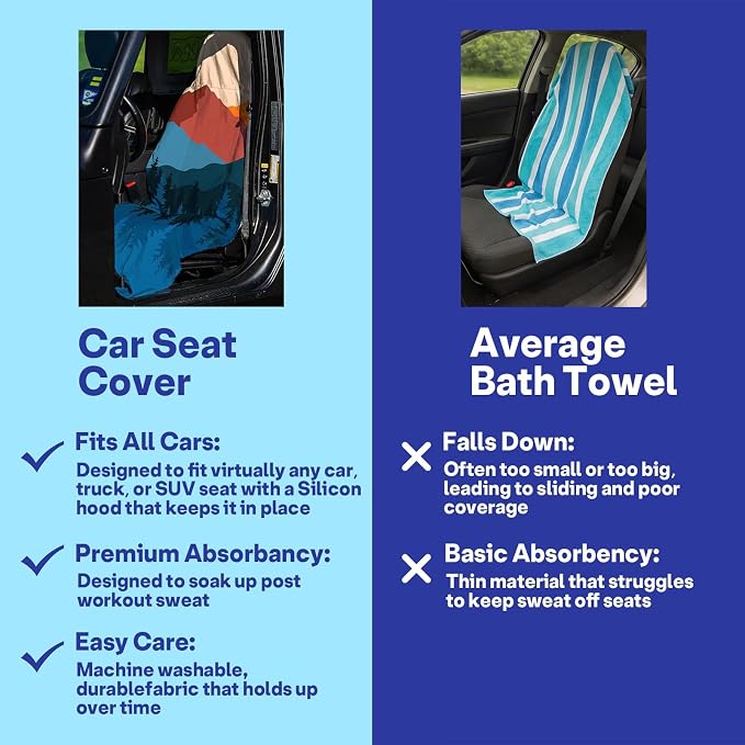 2 Pack Car Seat Towel Covers for Gym, Front Seats, Sedona Sunset | Sedona Sweat Protector for Front Seats Premium Thickened with Elastic Strap Breathable & Quick Dry Machine Washable Running - Image 6