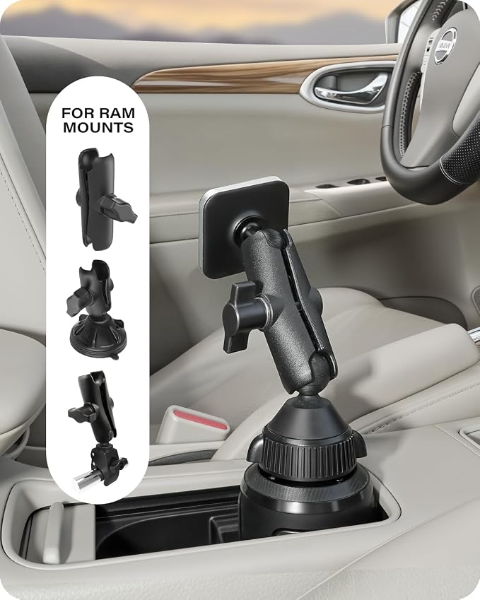Heavy Duty Magnetic Phone Holder Base with 1" Ball for MagSafe iPhone 17-12 Series, Compatible with RAM mounts and Other B Size Ball Double Socket Arm - Image 6